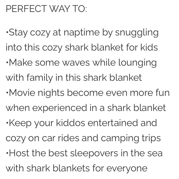 Blankie Tails kids Shark Blanket - Picture 12 of 12